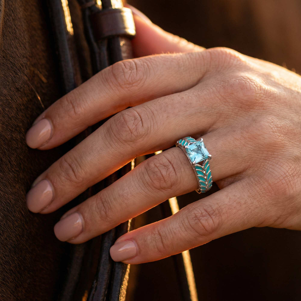 Golden Harvest Ring - aquamarin - Serene Western