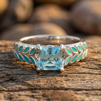 Löfte Rosering - Akvamarin