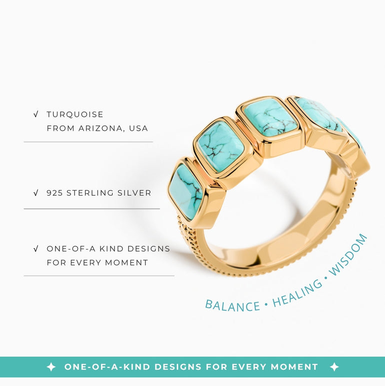 Golden Mesa Ring - Turquoise - Serene Western