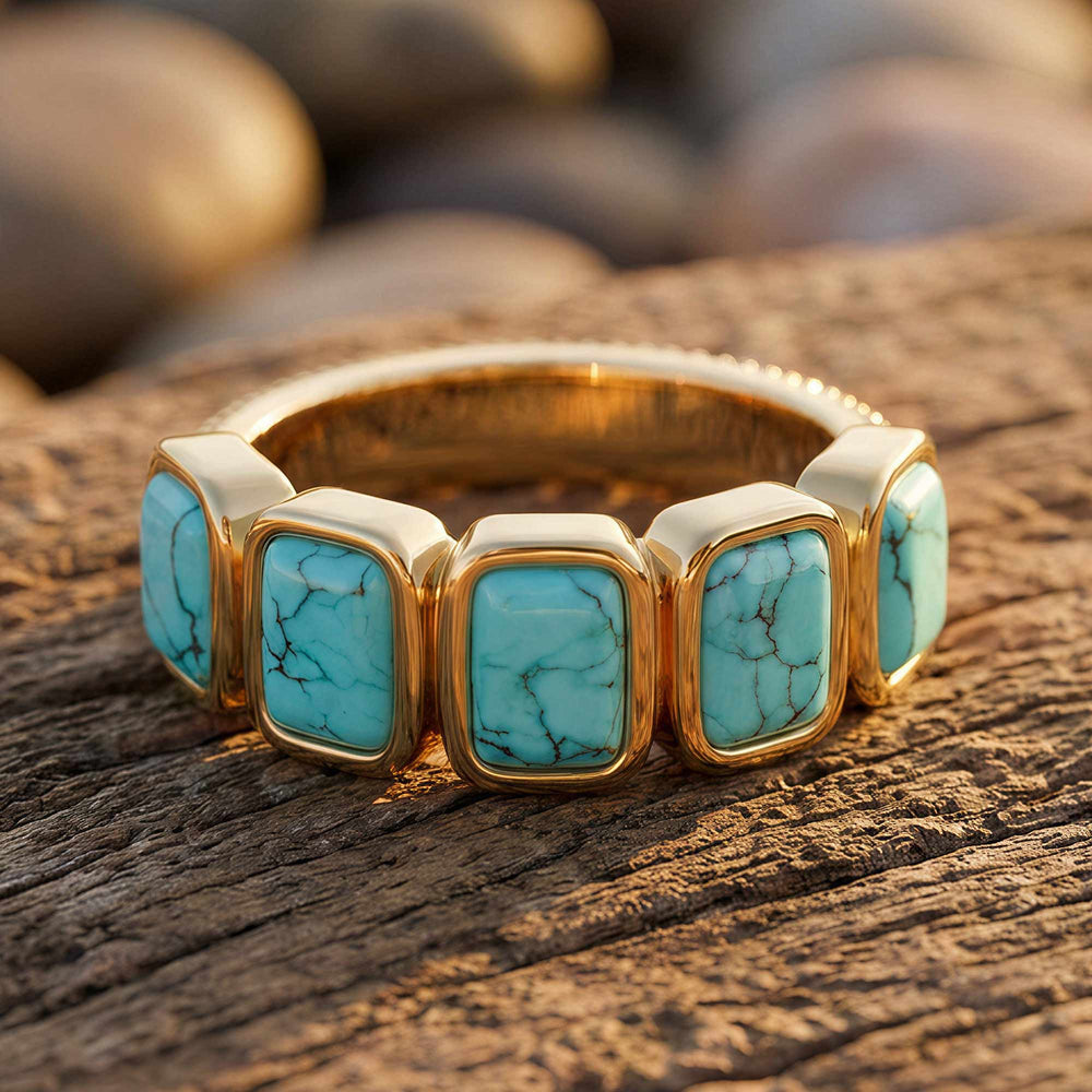 Golden Mesa Ring - Turquoise - Serene Western