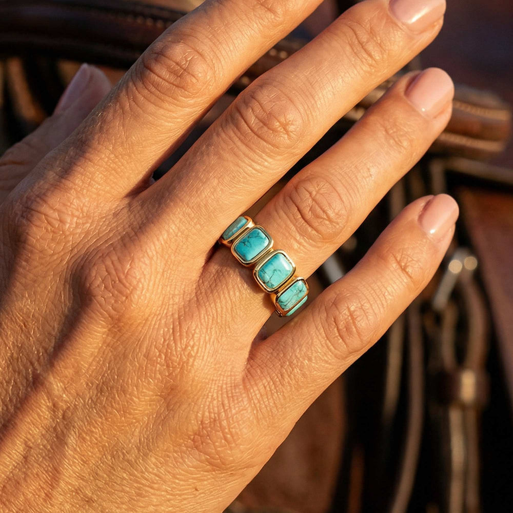 Golden Mesa Ring - Turquoise - Serene Western
