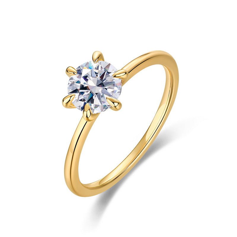 Golden Minimal Ring - Moissanite - Serene Western