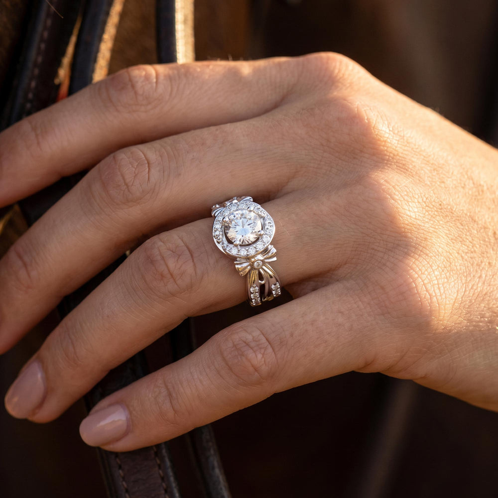 Graceful Bow Entwined Ring - Moissanite - Serene Western
