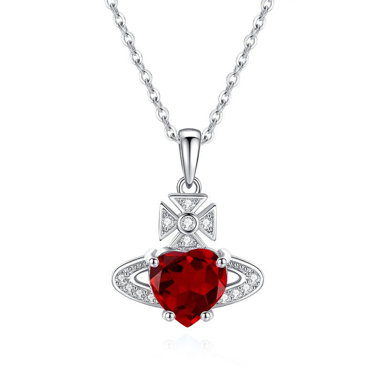 Gravity Kiss Necklace - Garnet - Serene Western
