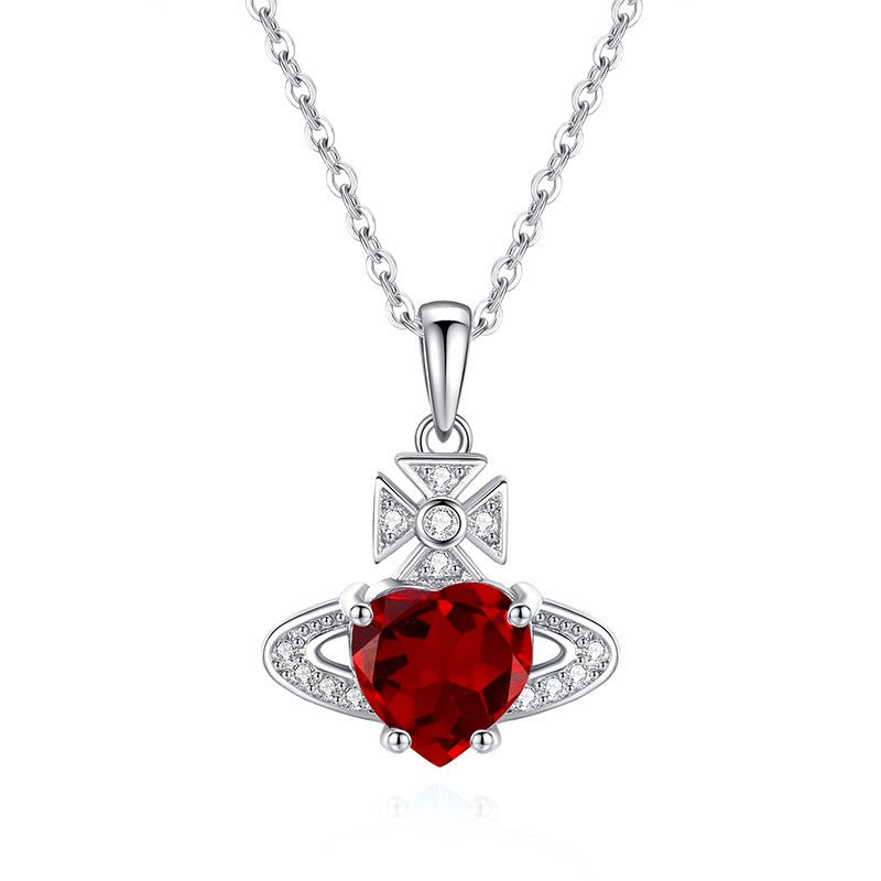Gravity Kiss Necklace - Garnet - Serene Western