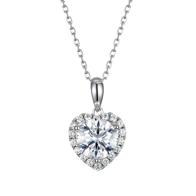 Heartbeat Halo Necklace - Moissanite - Serene Western