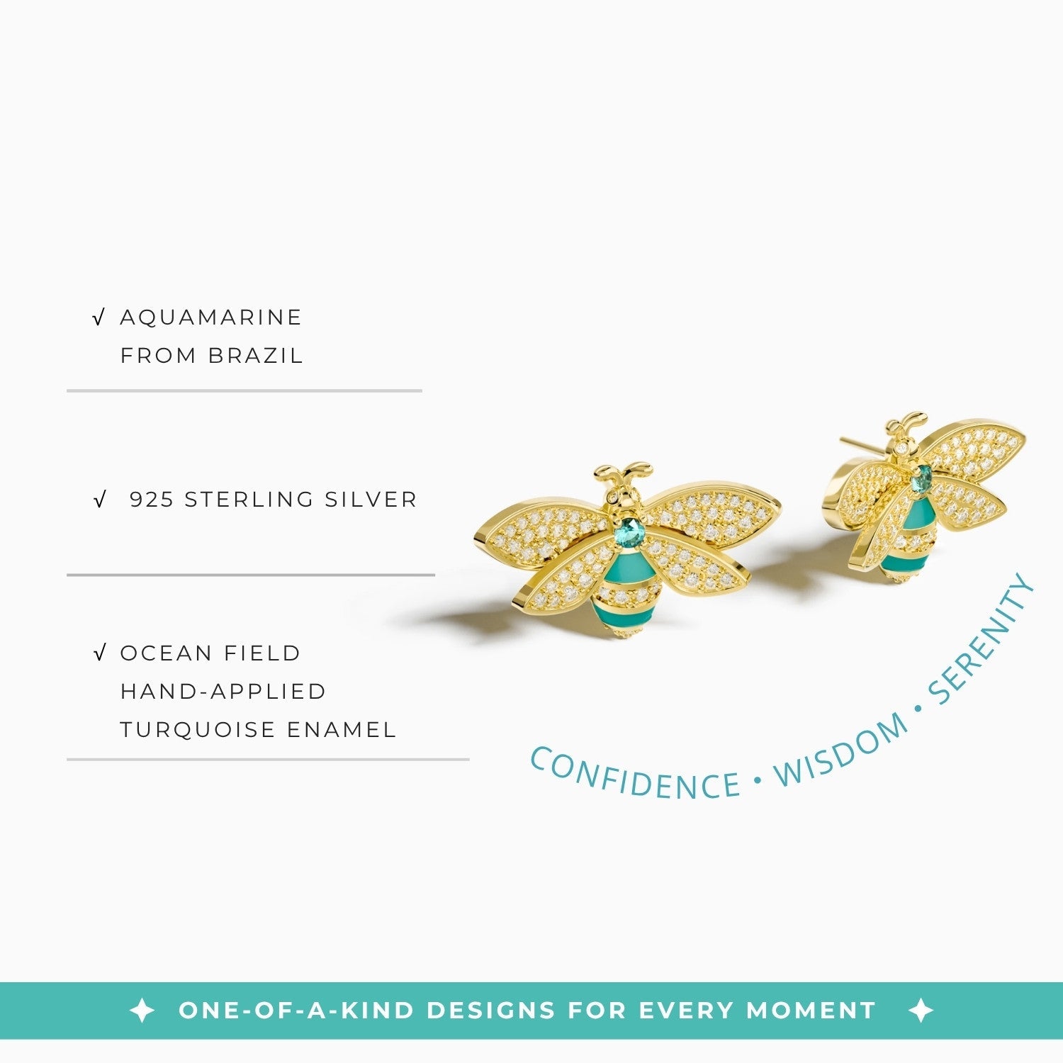 Hive Echo Earrings - Aquamarine - Serene Western