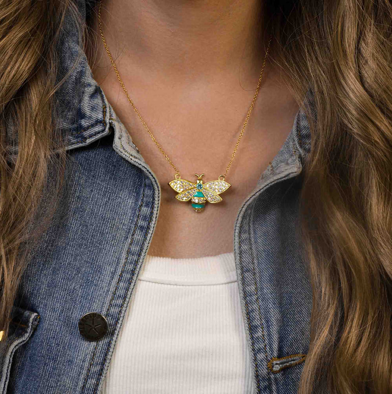 Hive Echo Necklace - Aquamarine - Serene Western