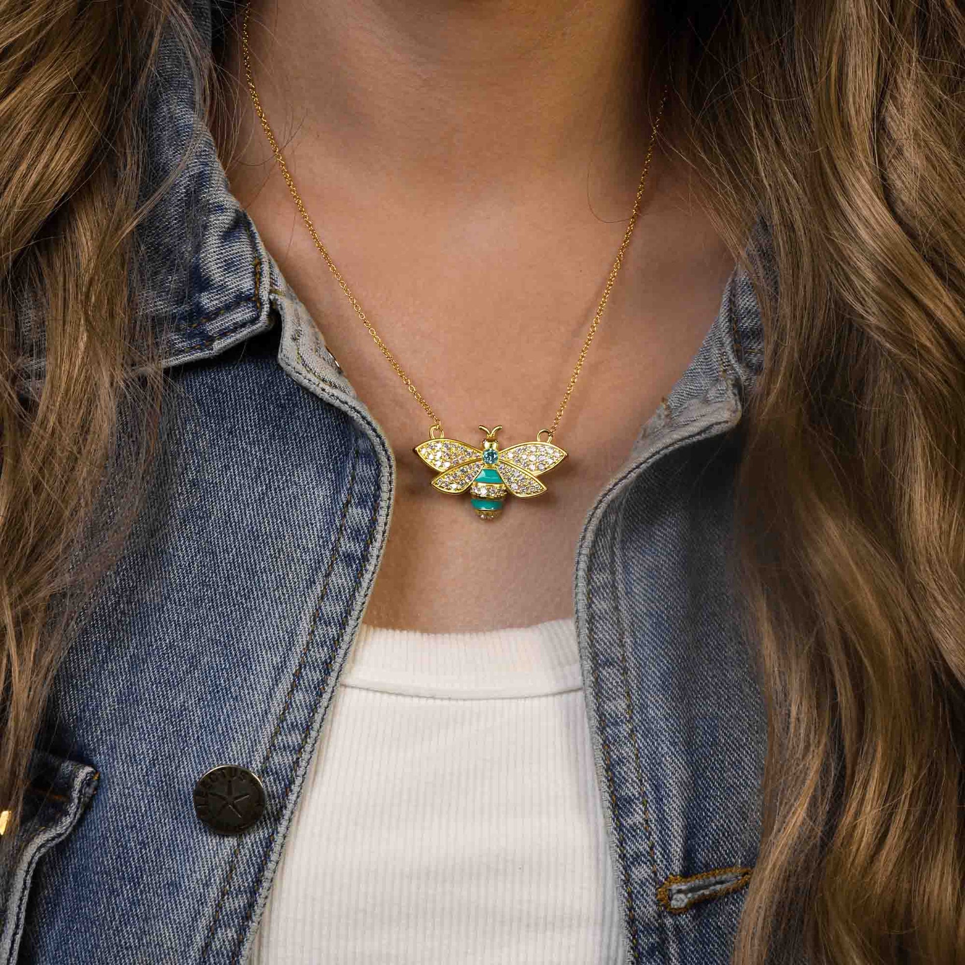 Hive Echo Necklace - Aquamarine - Serene Western