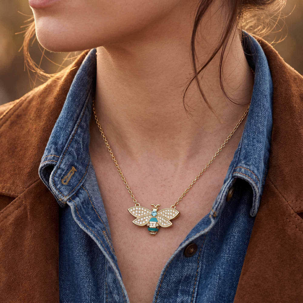 Hive Echo Necklace - Aquamarine - Serene Western