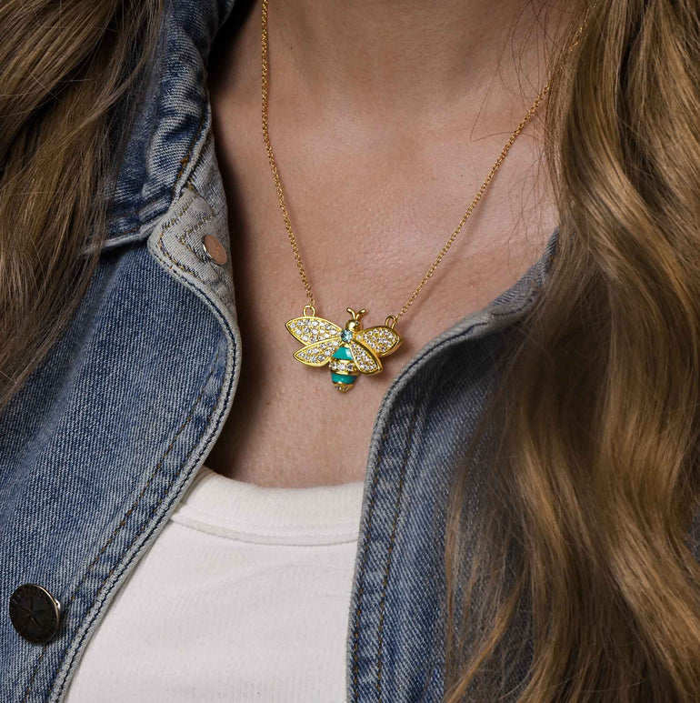 Hive Echo Necklace - Aquamarine - Serene Western