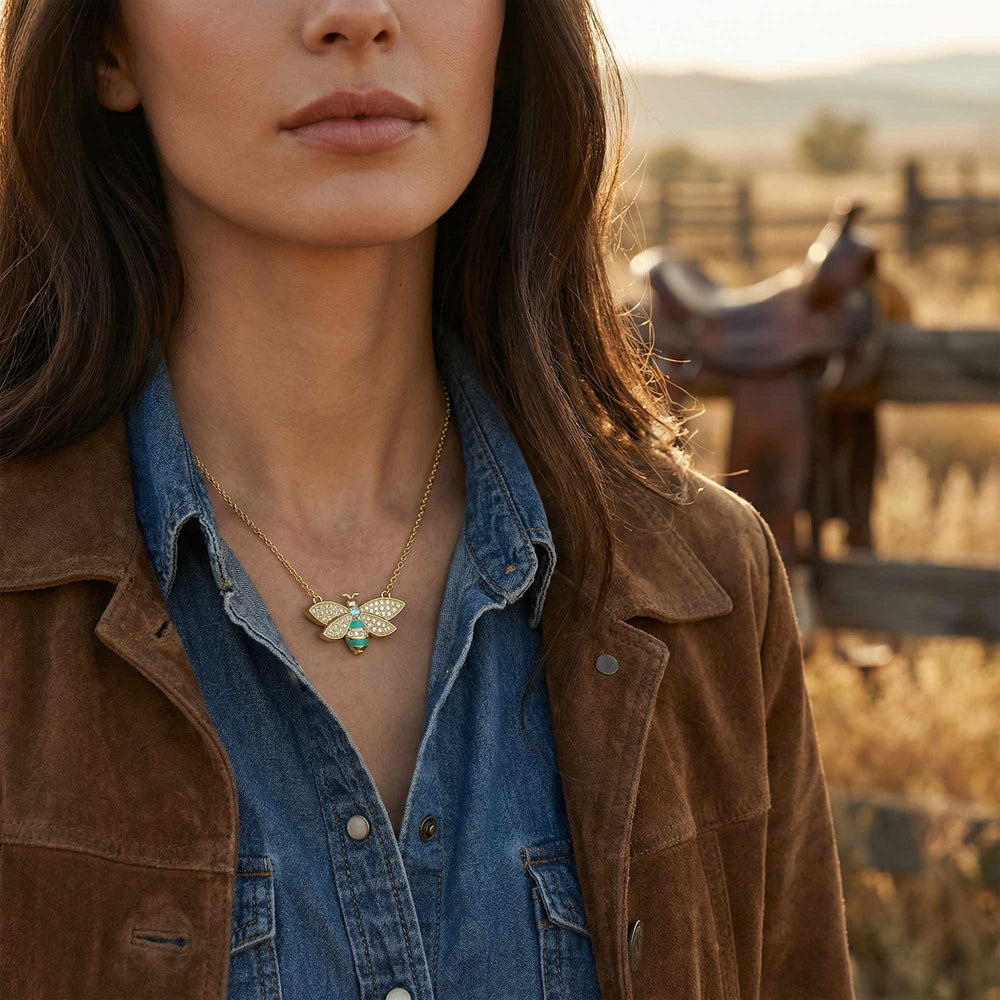 Hive Echo Necklace - Aquamarine - Serene Western