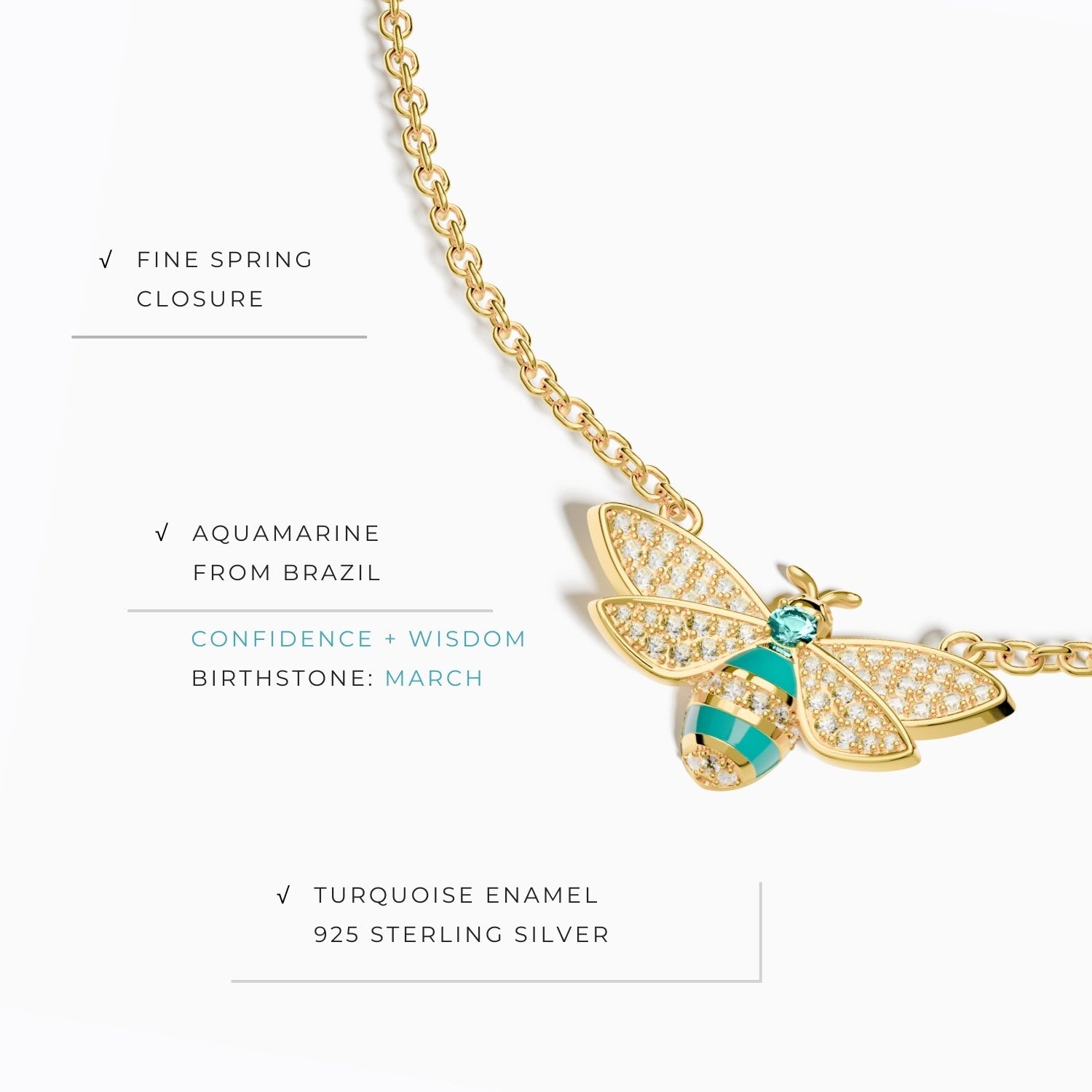 Hive Echo Necklace - Aquamarine - Serene Western