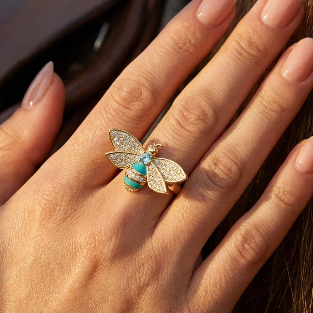 Hive Echo Ring - Aquamarine - Serene Western