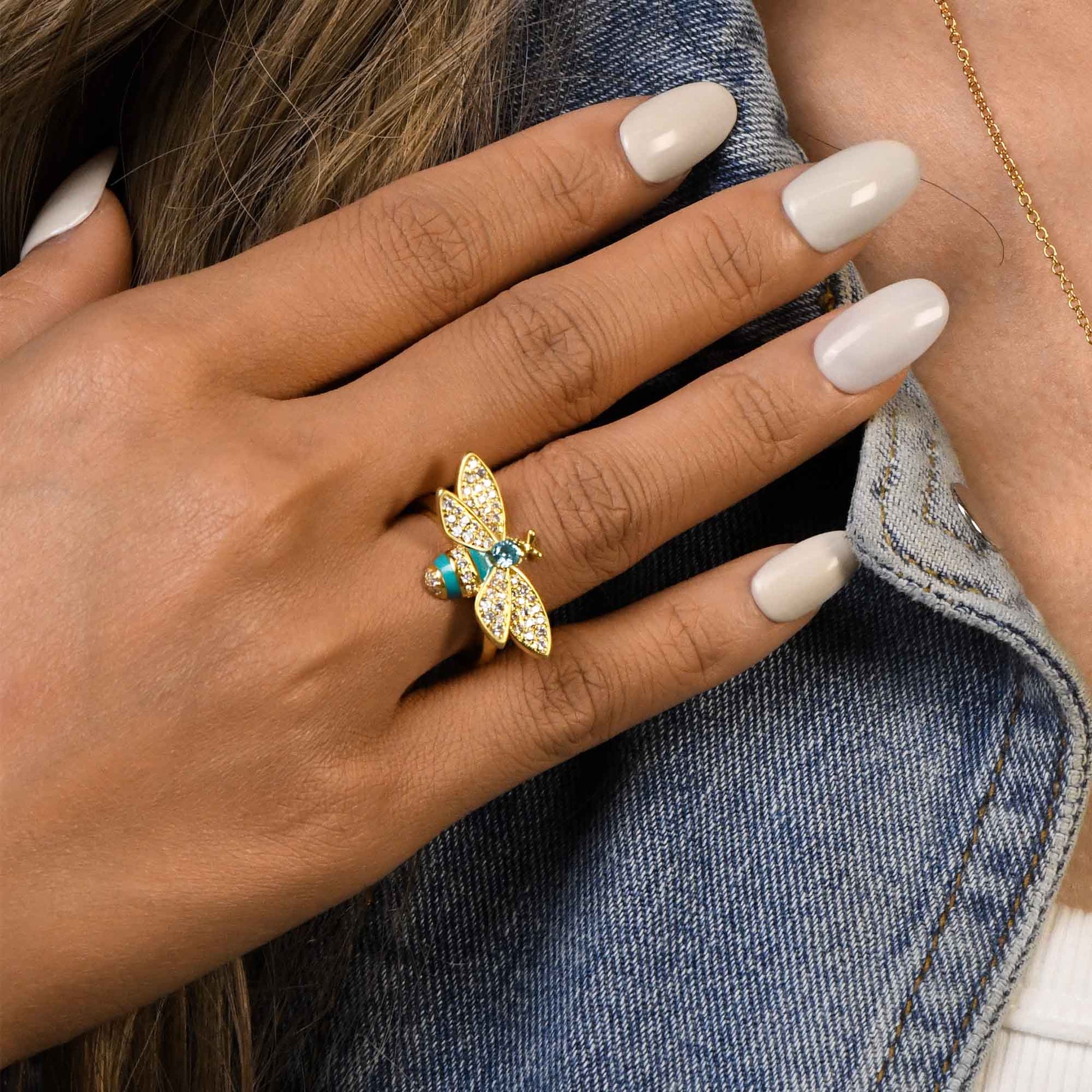 Hive Echo Ring - Aquamarine - Serene Western