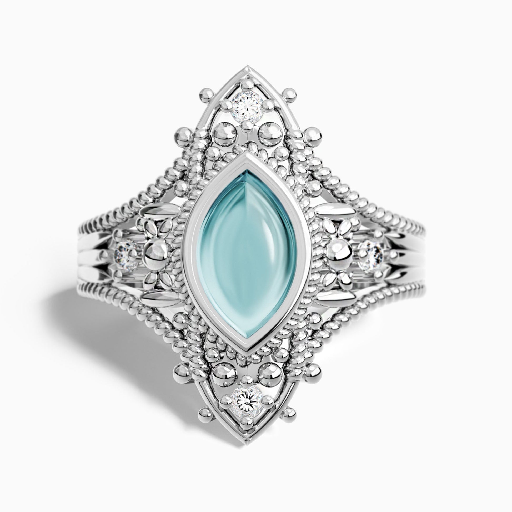 Holy Prayer Ring - Aquamarine - Serene Western