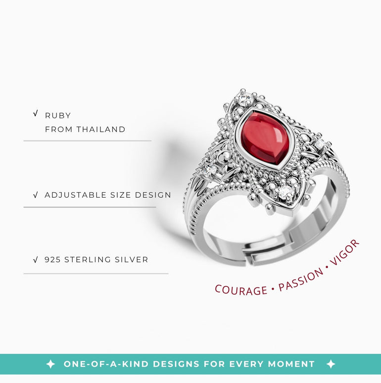 Holy Prayer Ring - Ruby - Serene Western
