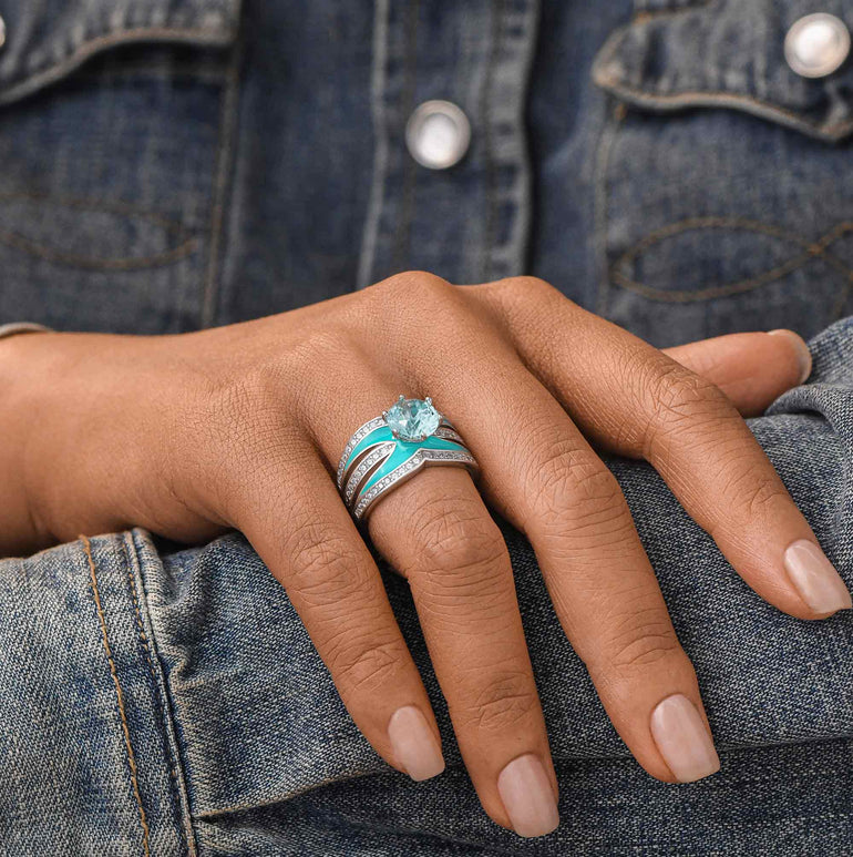 Intersect Radiance Ring - Aquamarine - Serene Western