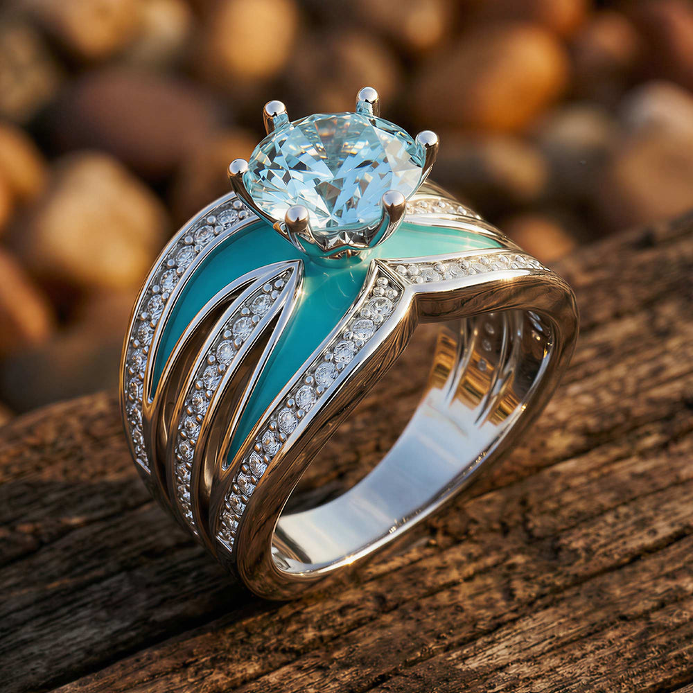 Intersect Radiance Ring - Aquamarine - Serene Western