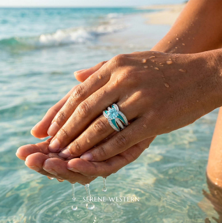 Intersect Radiance Ring - Aquamarine - Serene Western