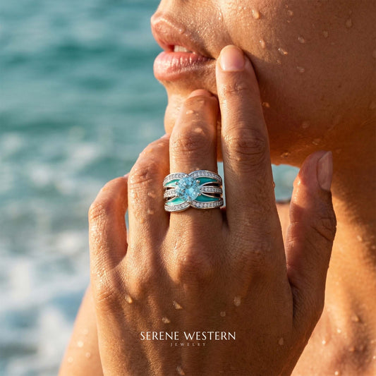 Intersect Radiance Ring - Aquamarine - Serene Western