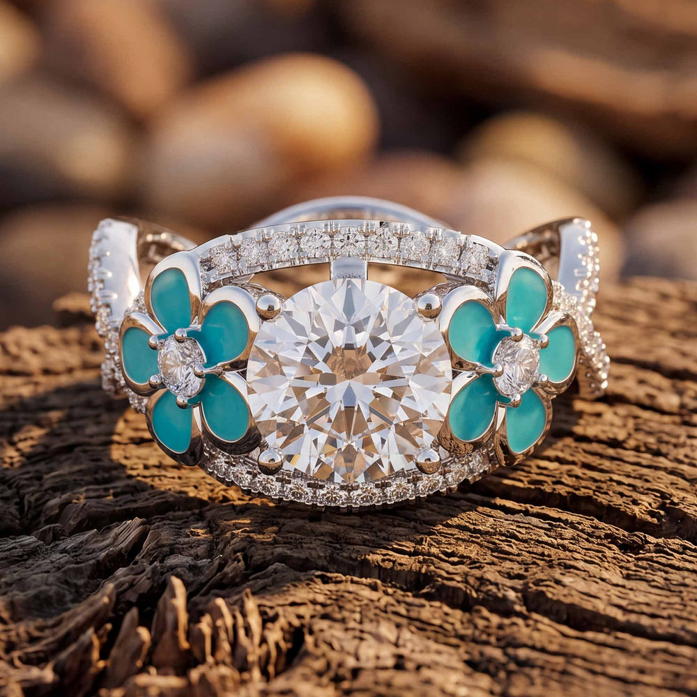 Intertwined Blooming Bud Ring - Moissanite - Serene Western