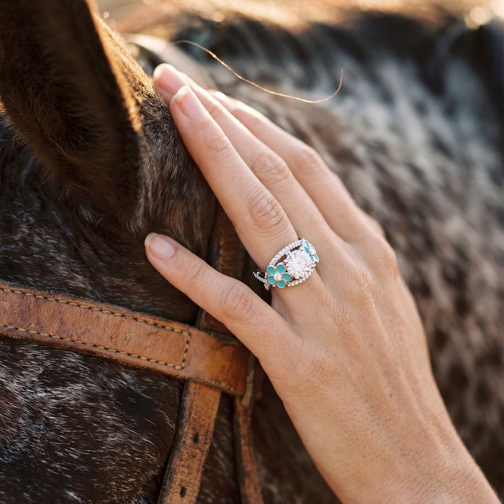 Intertwined Blooming Bud Ring - Moissanite - Serene Western