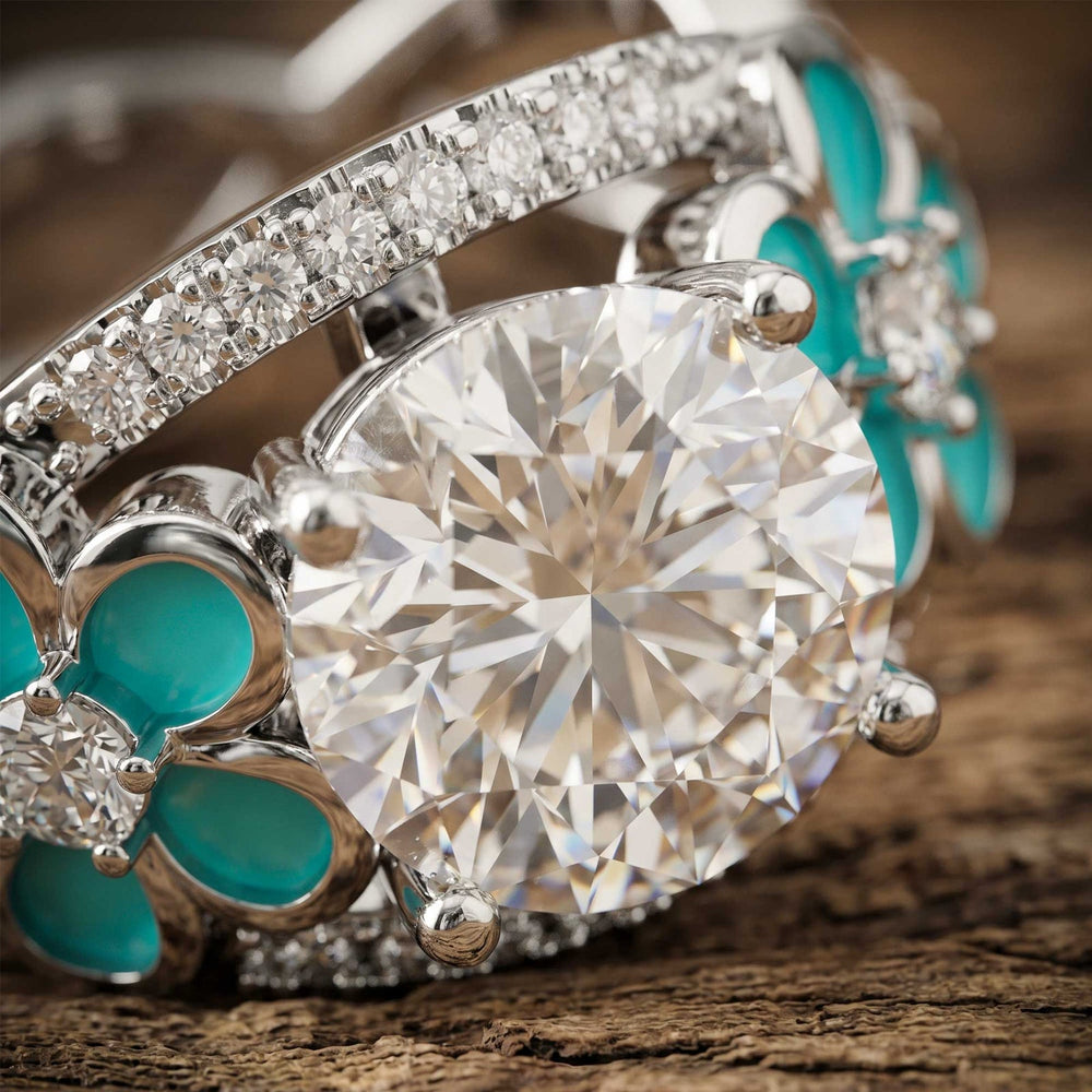 Intertwined Blooming Bud Ring - Moissanite - Serene Western