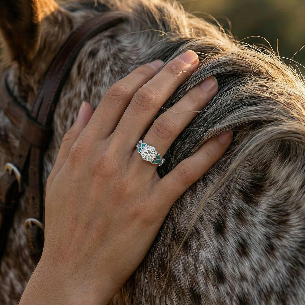 Interwoven Lucky Leaf Ring - Moissanite - Serene Western