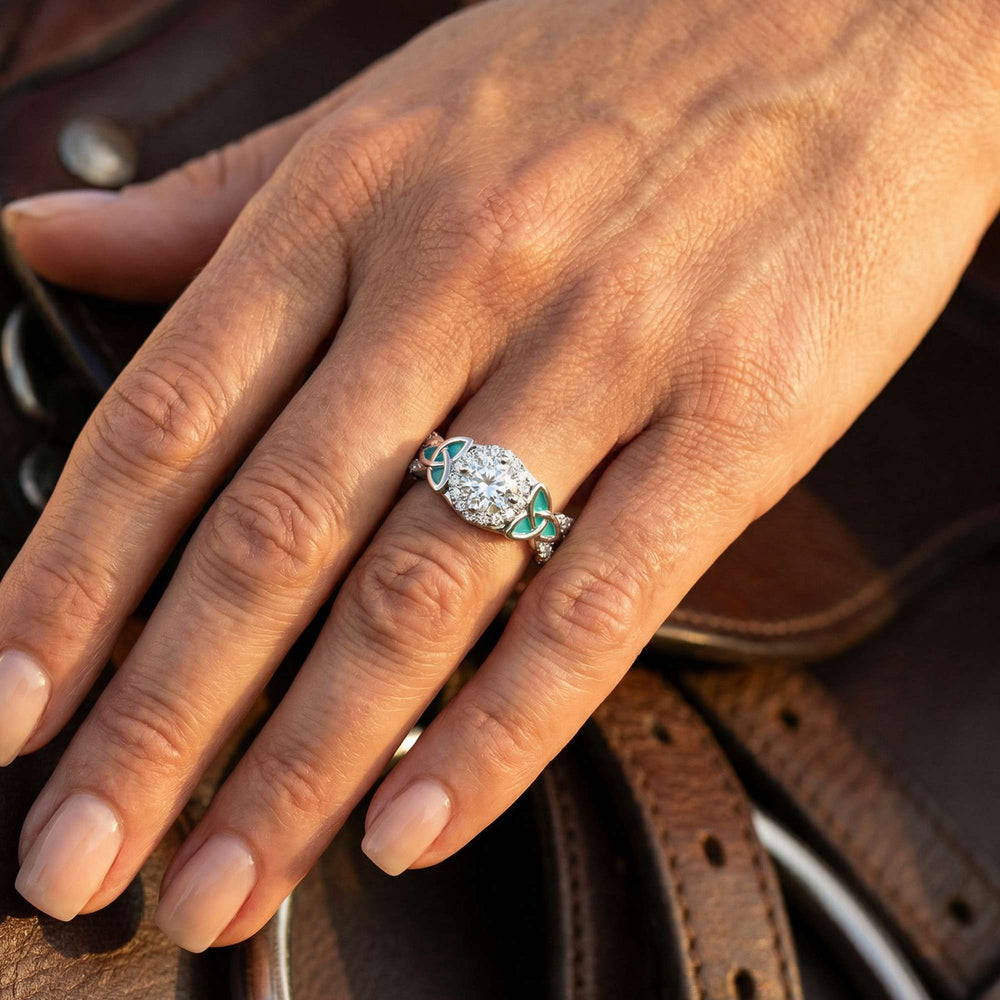 Interwoven Lucky Leaf Ring - Moissanite - Serene Western