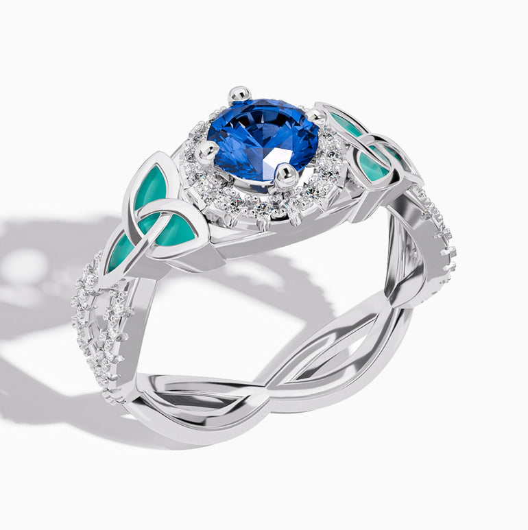 Interwoven Lucky Leaf Ring - Sapphire - Serene Western
