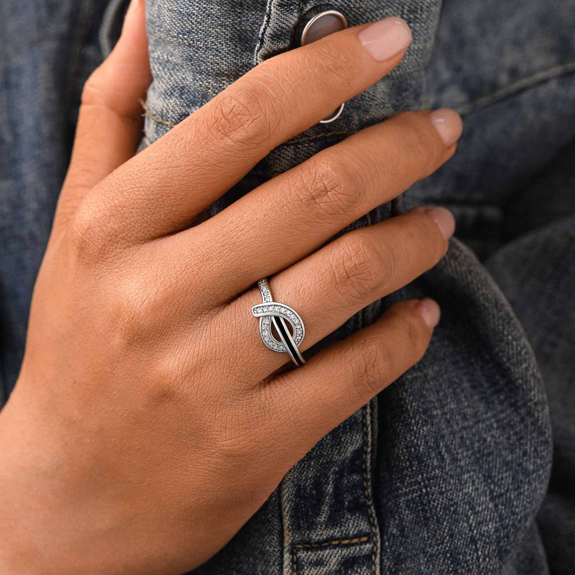 Knotted Power Ring - Black - Serene Western