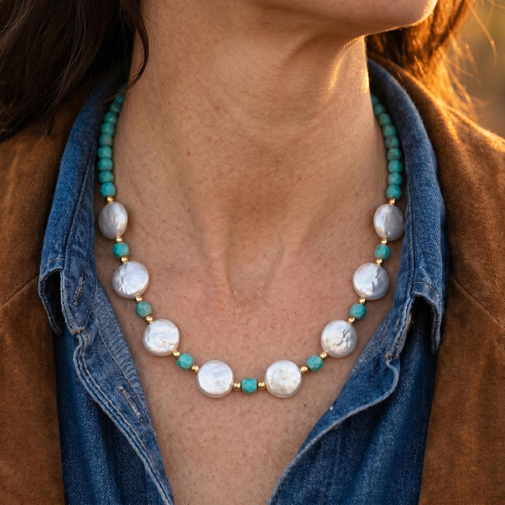 Lagoon Pearlescent Necklace - Serene Western