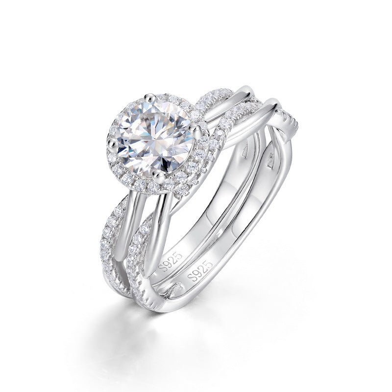 Linked Vows Set - Moissanite - Serene Western