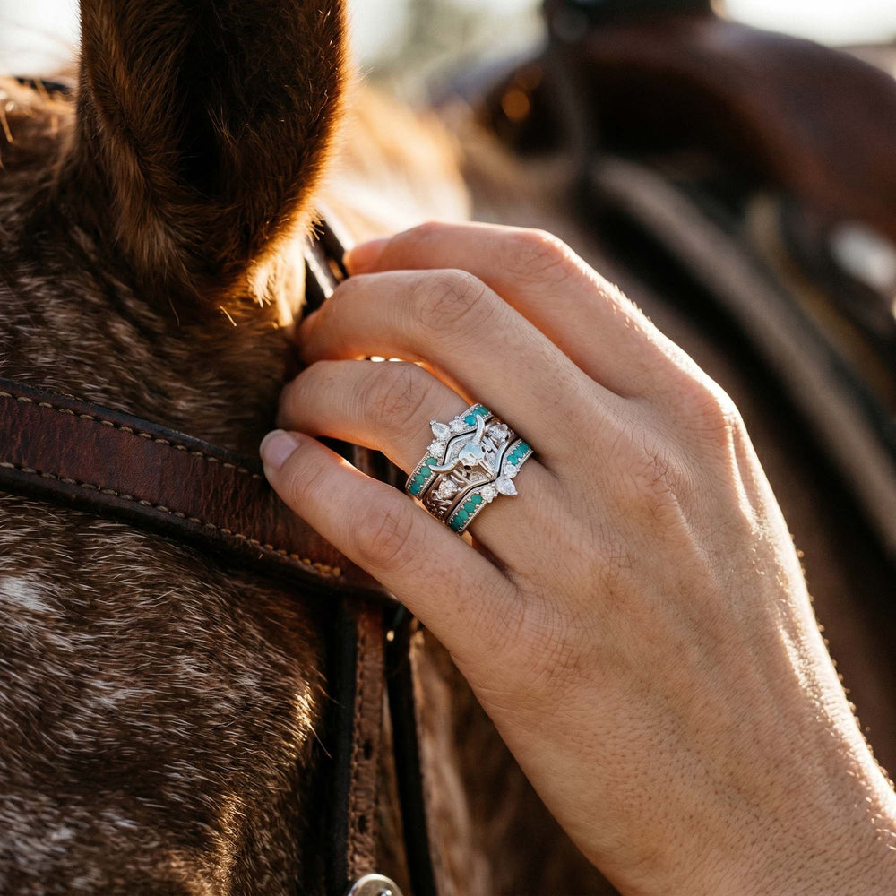 Longhorn Mesa Stacking Ring - Turquoise - Serene Western