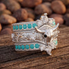 Anillo apilable Longhorn Mesa - Turquesa