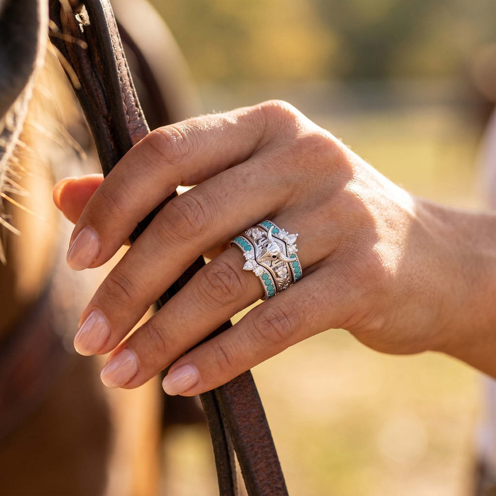 Longhorn Mesa Stacking Ring - Turquoise - Serene Western