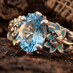 Lotus Haven Ring - Aquamarine - Serene Western thumbnail