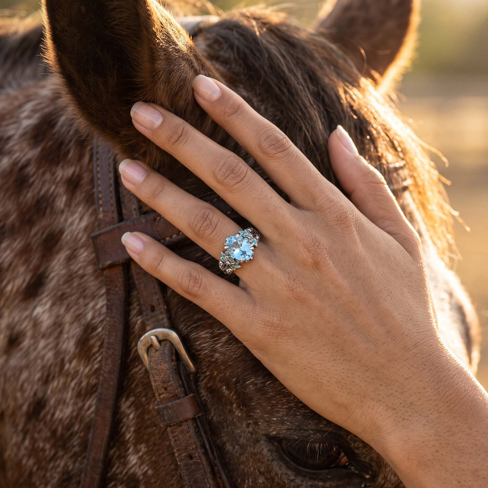 Lotus Haven Ring - Aquamarine - Serene Western