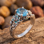 Lotus Haven Ring - Aquamarine - Serene Western thumbnail