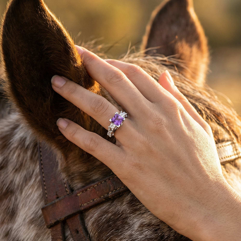 Love Rivet Ring - Amethyst - Serene Western