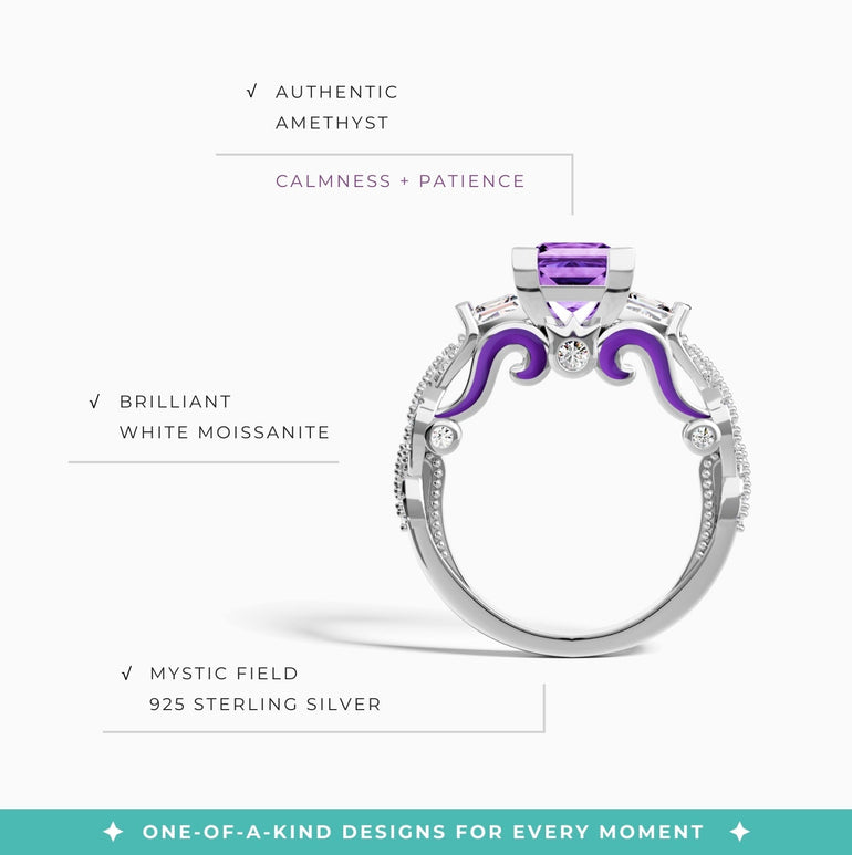 Love Rivet Ring - Amethyst - Serene Western