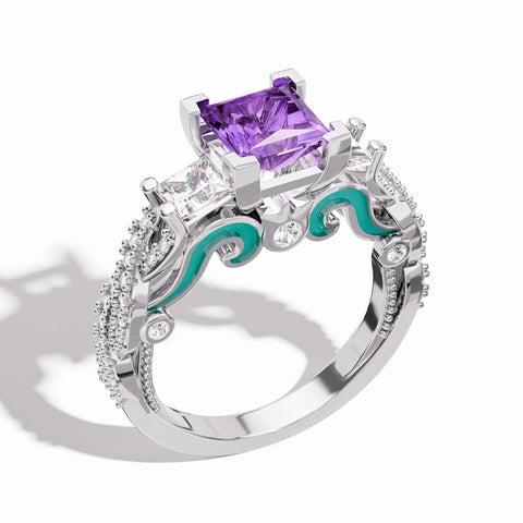 Love Rivet Ring - Amethyst