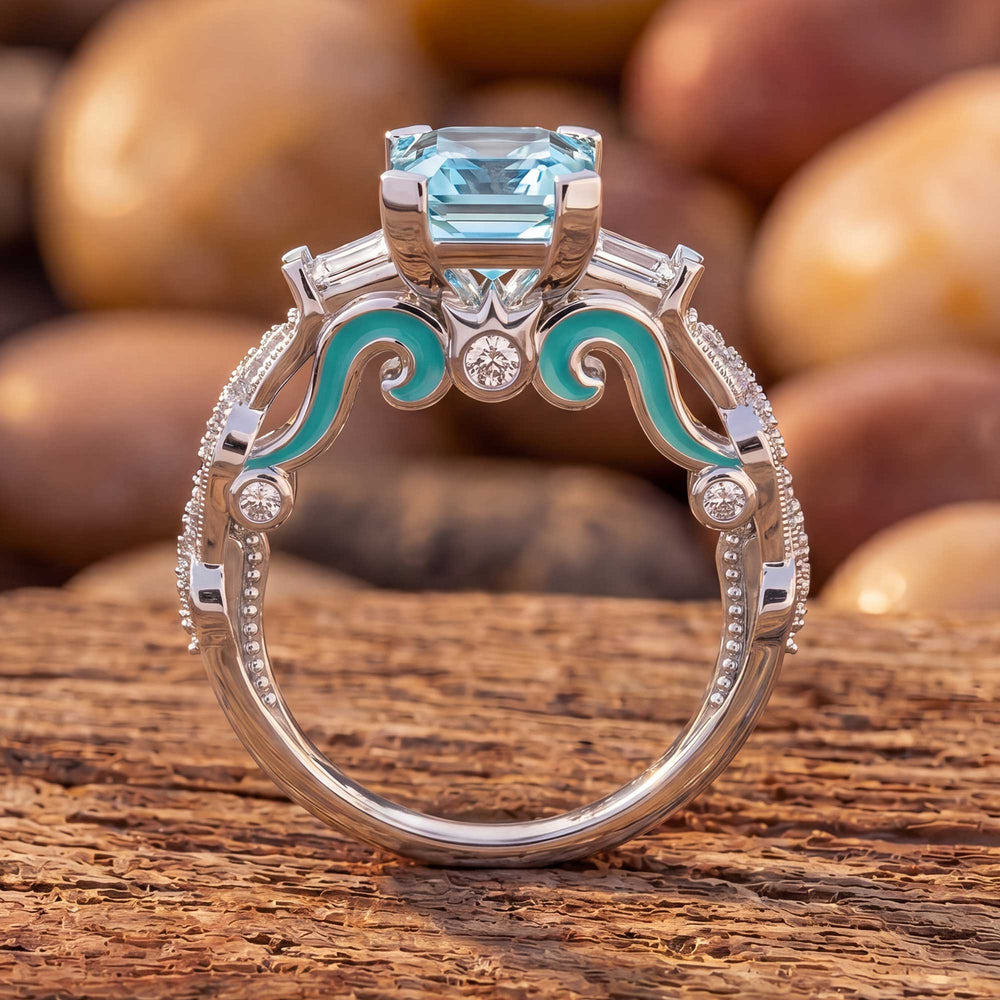 Love Rivet Ring - Aquamarine - Serene Western