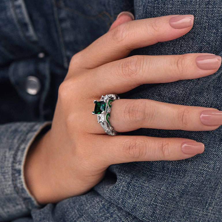 Love Rivet Ring - Emeral - Serene Western