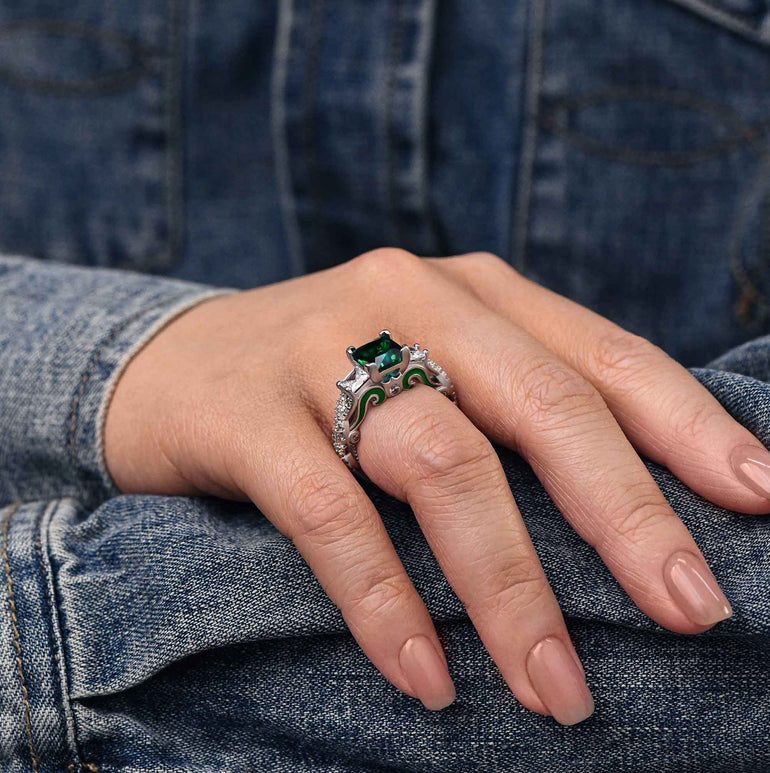 Love Rivet Ring - Emeral - Serene Western