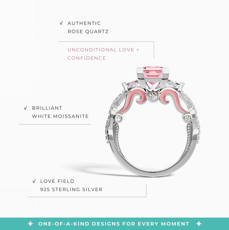 Love Rivet Ring - Rose Quartz - Serene Western