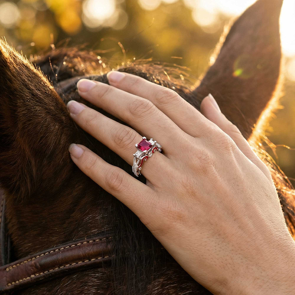 Love Rivet Ring - Ruby - Serene Western