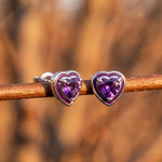 Loyal Heart Earrings - Amethyst - Serene Western thumbnail