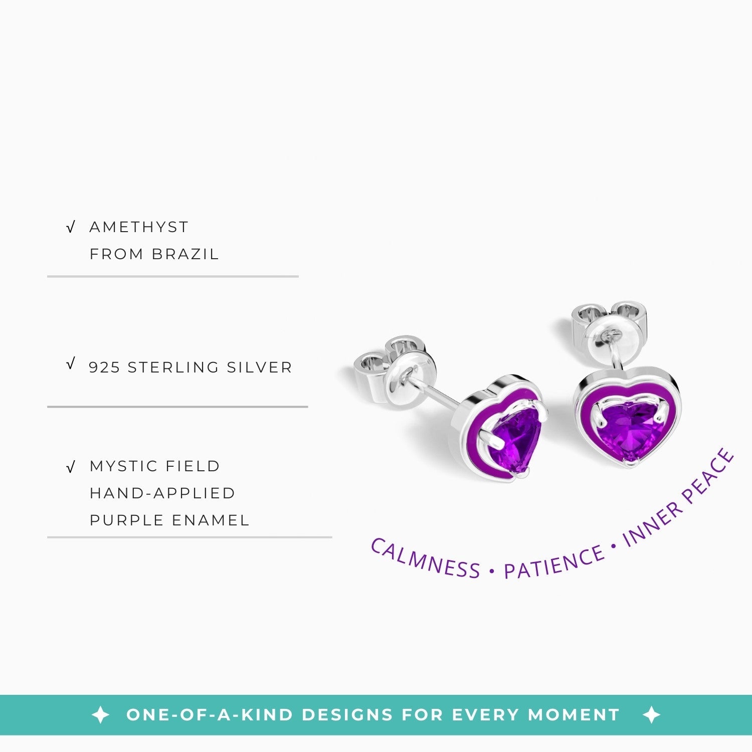 Loyal Heart Earrings - Amethyst - Serene Western